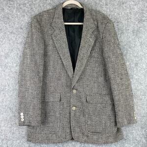 Vintage Jordache Blazer Sport Coat Mens 42L Gray Linen Blend 2 Button 80s 90s